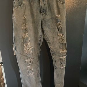 Men’s ax 40 True Rock distressed jeans Repair-7512